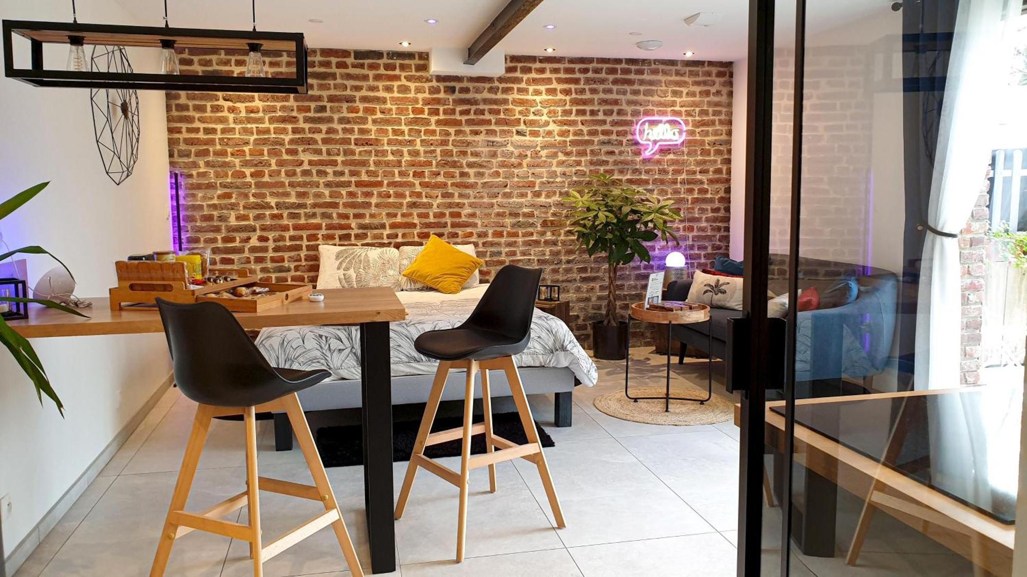 Gary Suite - Studio Cosy, Spa Et Jardin Privatif A 4 Min De Cambrai Awoingt 외부 사진